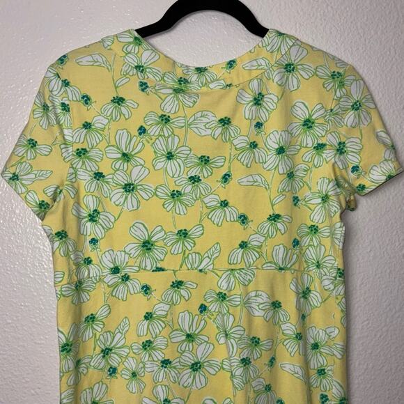LILLY PULITZER Kelsea Dress Women's XS Yellow Green Dogwood Pattern Stretch Knit - Picture 12 of 16
